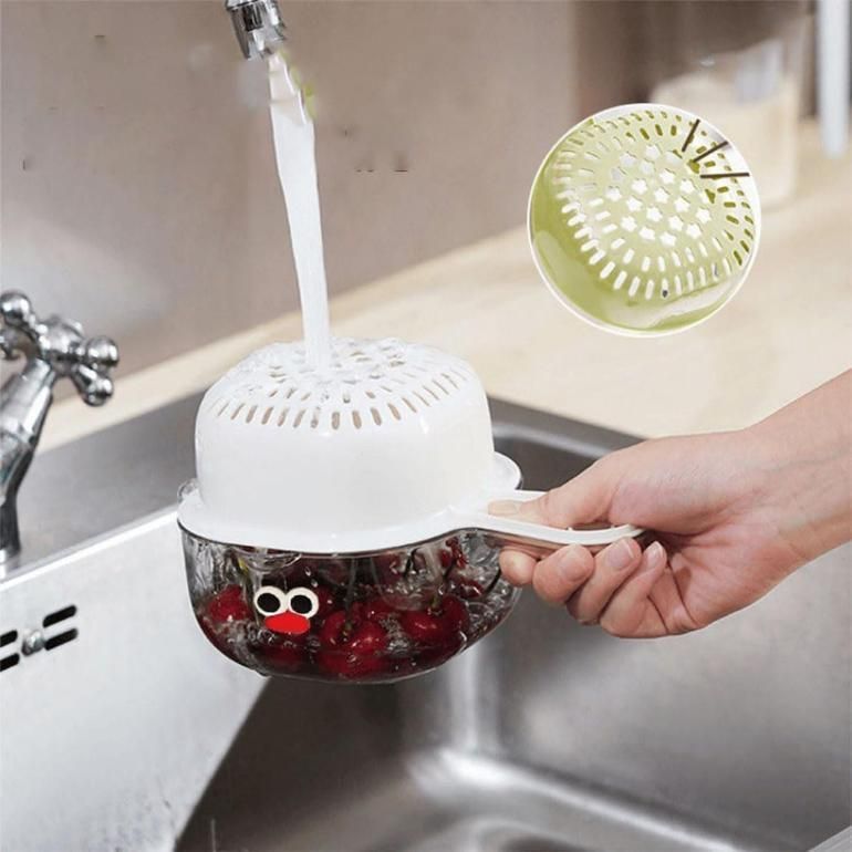 Strainer Dual-Layer Veggie & Fruit Draining Basket with Handle - Urban India
